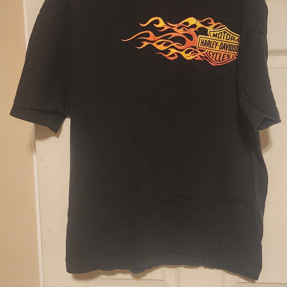 Harley-Davidson Black Tee with Fiery Orange Graphics